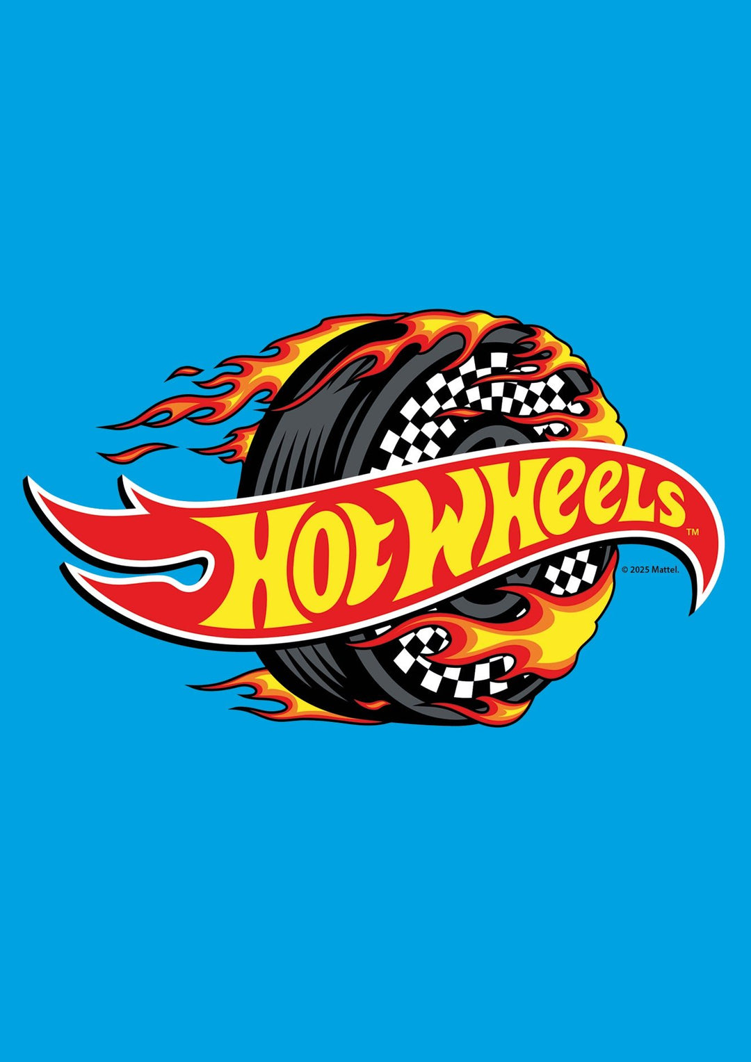 Hot Wheels Flaming Logo Tyre Wall Art frame