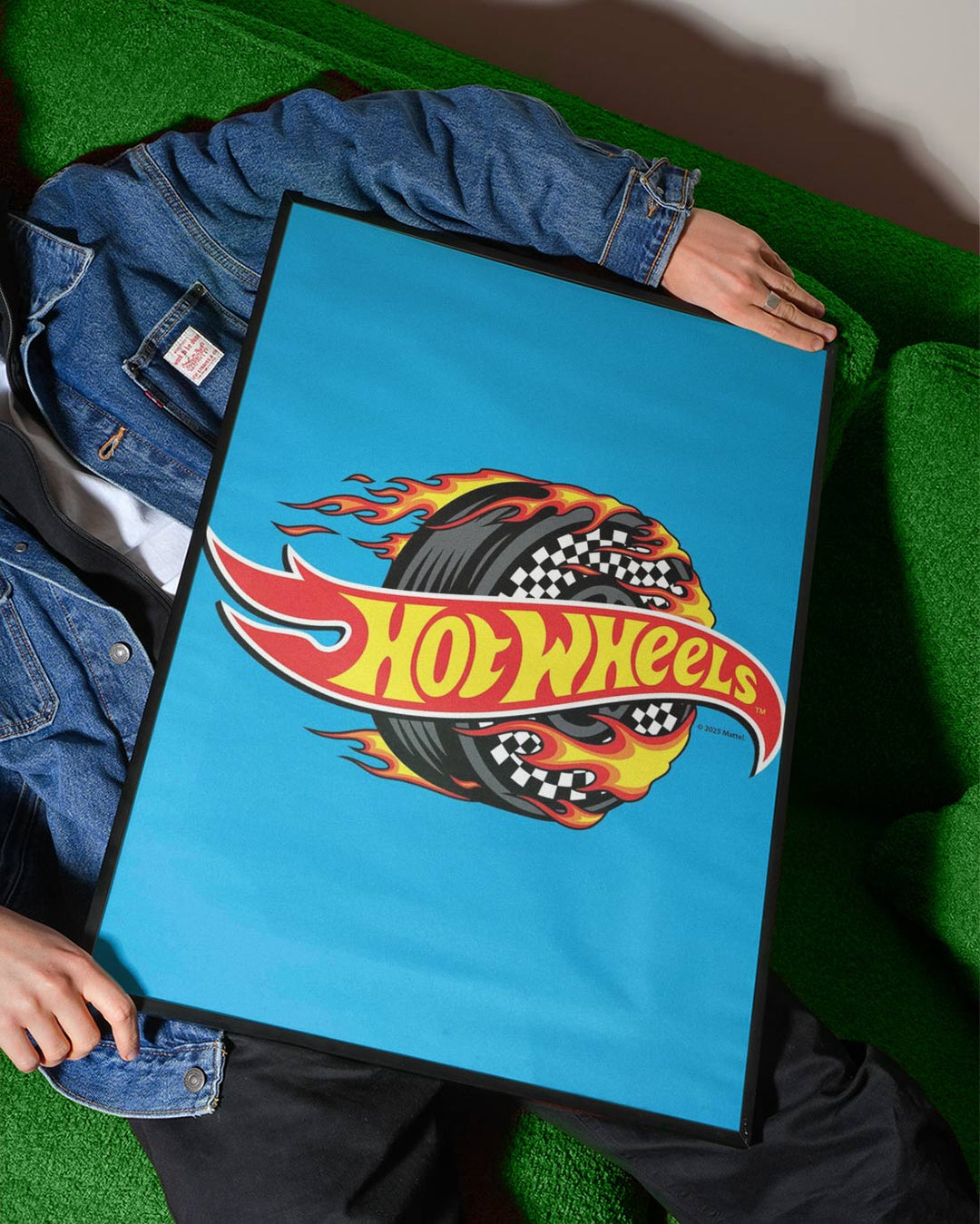 Hot Wheels Flaming Logo Tyre Wall Art wall - art - picture - poster
