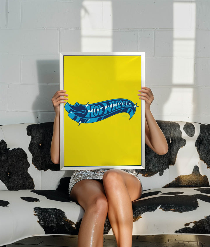 Hot Wheels Logo Yellow Wall Art Portrait Print wall - art - picture - poster
