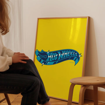 Hot Wheels Logo Yellow Wall Art Portrait Print wall - art - picture - poster