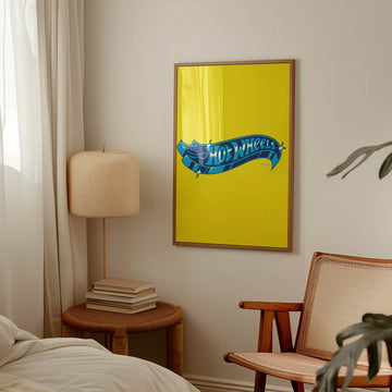 Hot Wheels Logo Yellow Wall Art Portrait Print wall - art - picture - poster