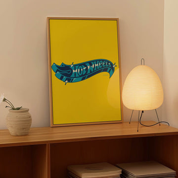 Hot Wheels Logo Yellow Wall Art Portrait Print wall - art - picture - poster