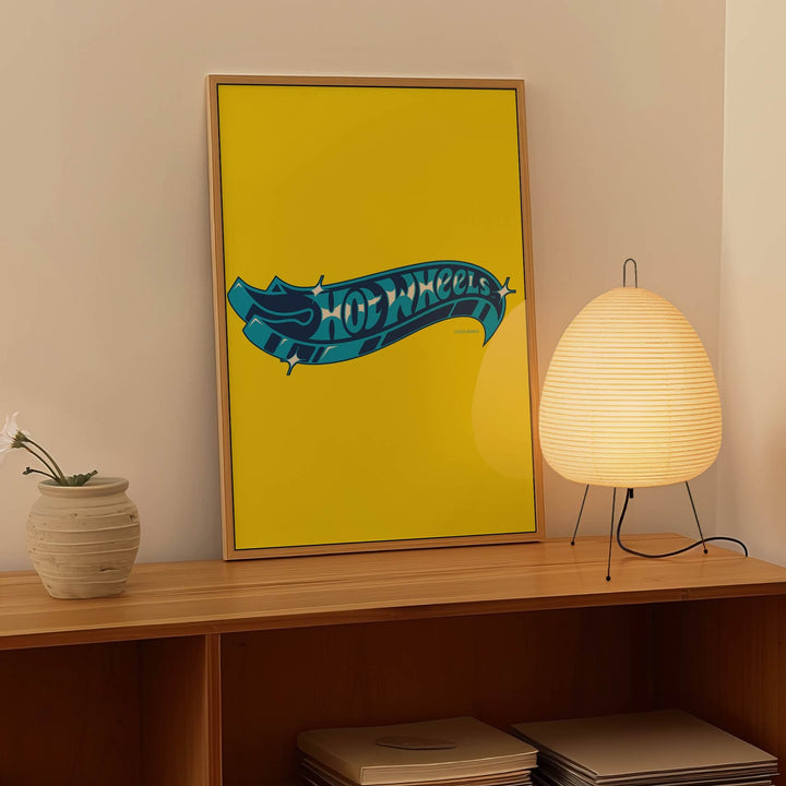 Hot Wheels Logo Yellow Wall Art Portrait Print wall - art - picture - poster