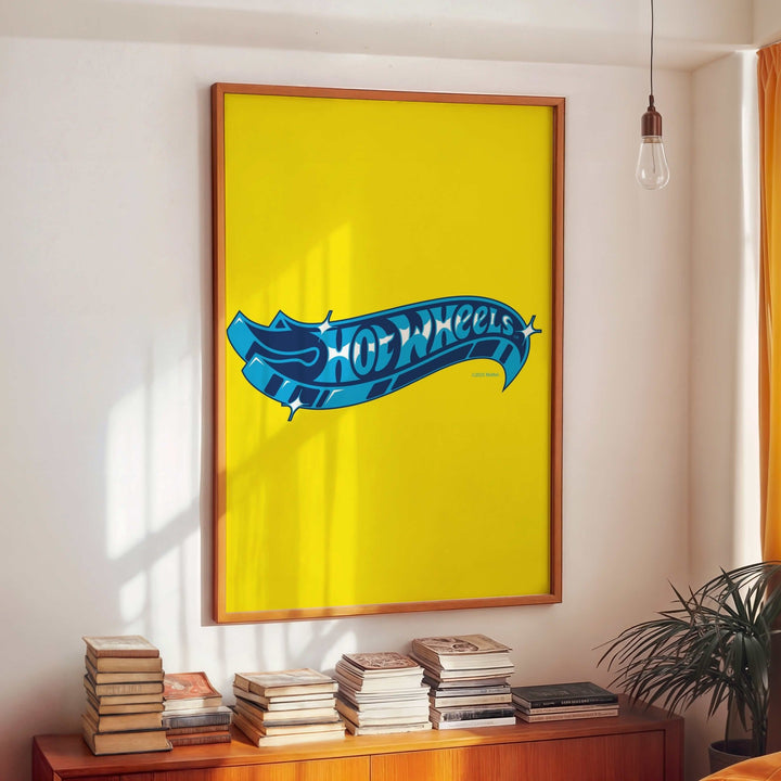 Hot Wheels Logo Yellow Wall Art Portrait Print wall - art - picture - poster