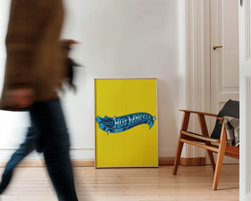 Hot Wheels Logo Yellow Wall Art Portrait Print wall - art - picture - poster