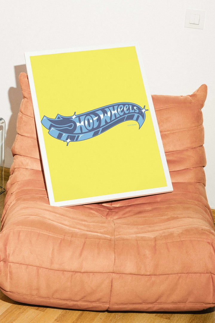 Hot Wheels Logo Yellow Wall Art Portrait Print wall - art - picture - poster