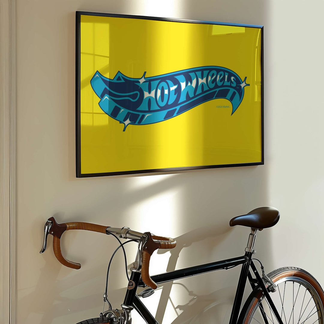 Hot Wheels Logo Yellow Wall Art Print wall - art - picture - poster