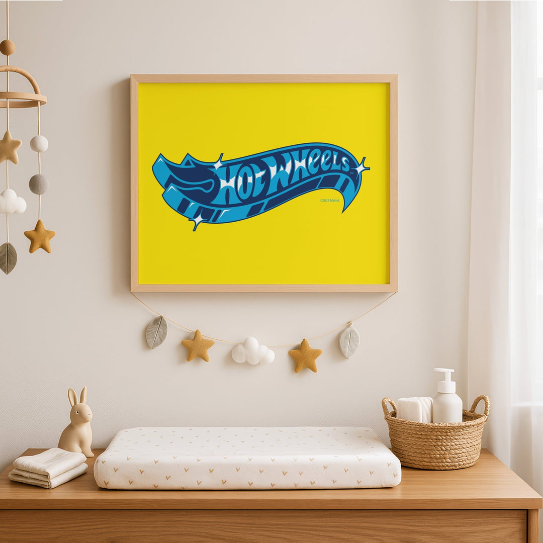 Hot Wheels Logo Yellow Wall Art Print wall - art - picture - poster