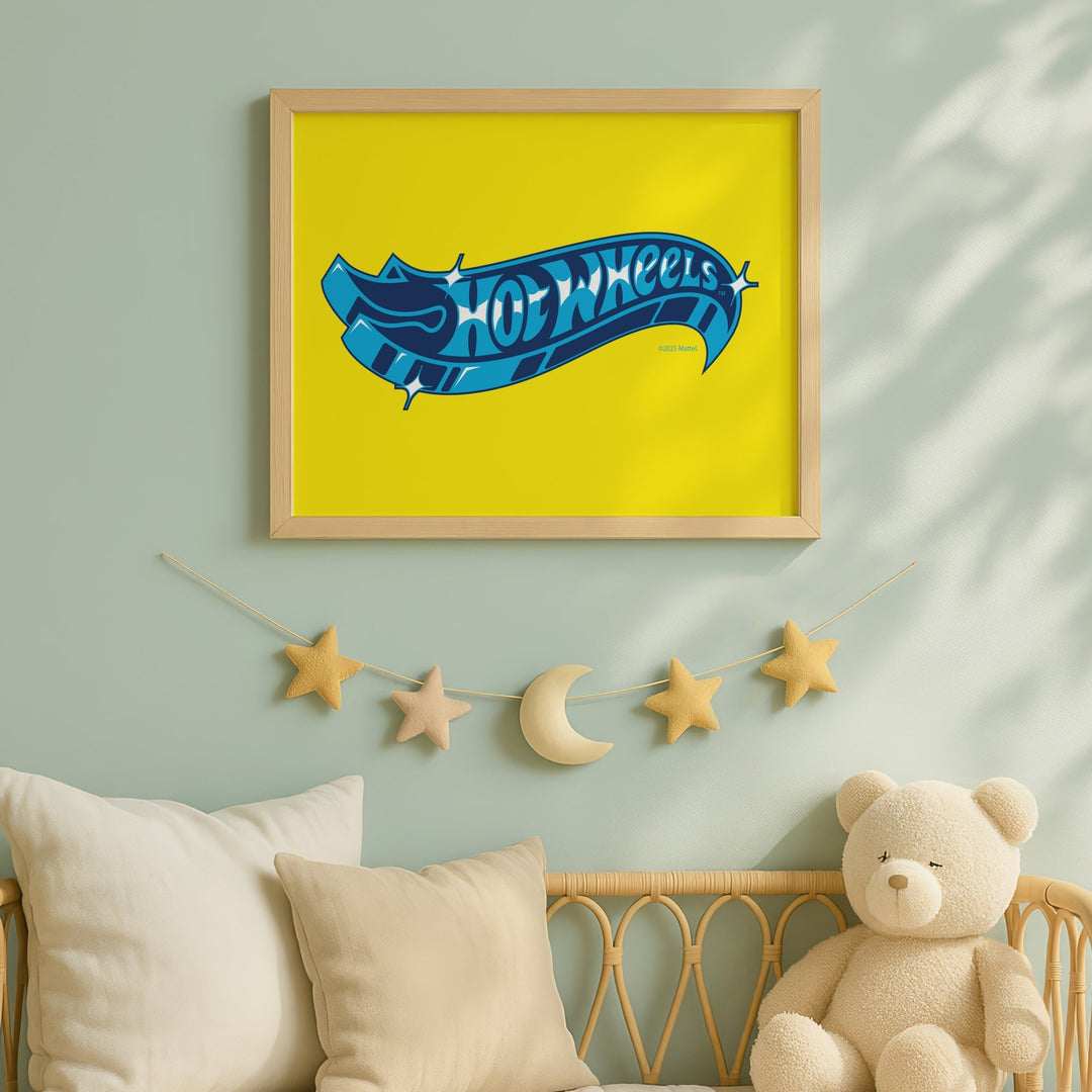 Hot Wheels Logo Yellow Wall Art Print wall - art - picture - poster