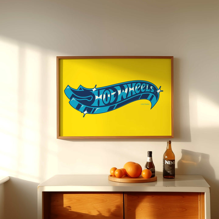 Hot Wheels Logo Yellow Wall Art Print wall - art - picture - poster