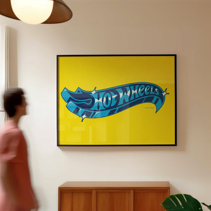 Hot Wheels Logo Yellow Wall Art Print wall - art - picture - poster