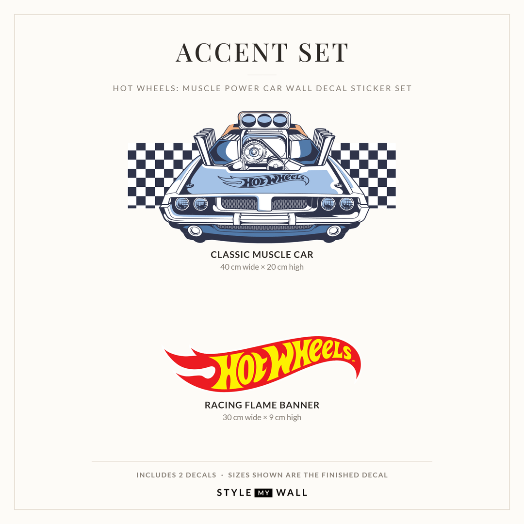 Hot Wheels: Muscle Power Car Wall Decal Sticker Set wall-art-picture-poster