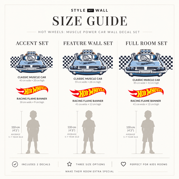 Hot Wheels: Muscle Power Car Wall Decal Sticker Set wall-art-picture-poster