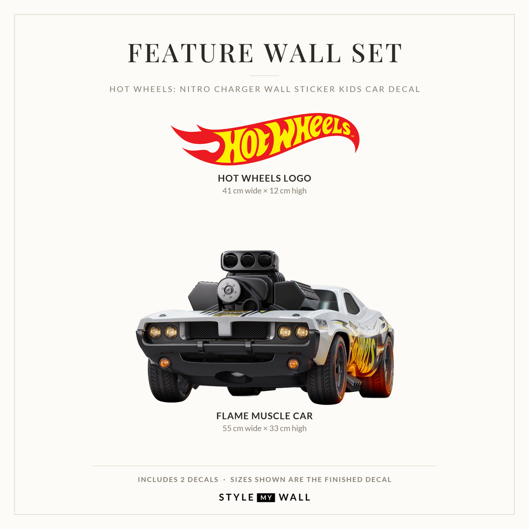 Hot Wheels: Nitro Charger Wall Sticker Kids Car Decal