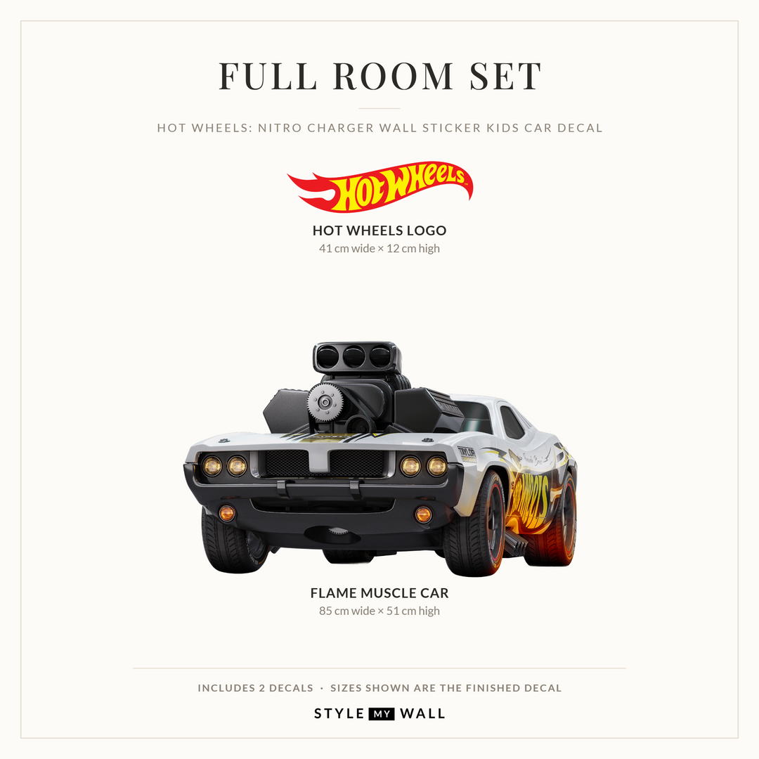 Hot Wheels: Nitro Charger Wall Sticker Kids Car Decal