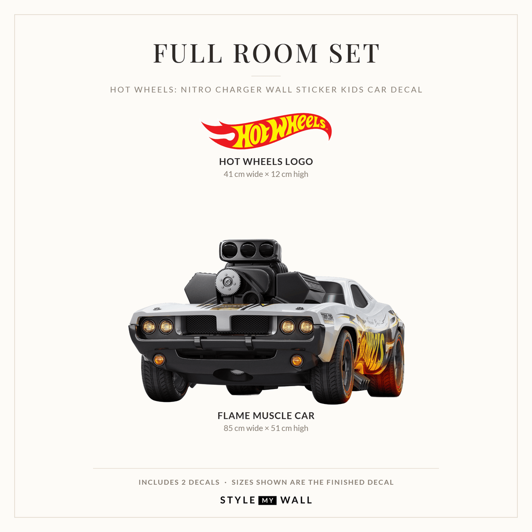 Hot Wheels: Nitro Charger Wall Sticker Kids Car Decal wall-art-picture-poster