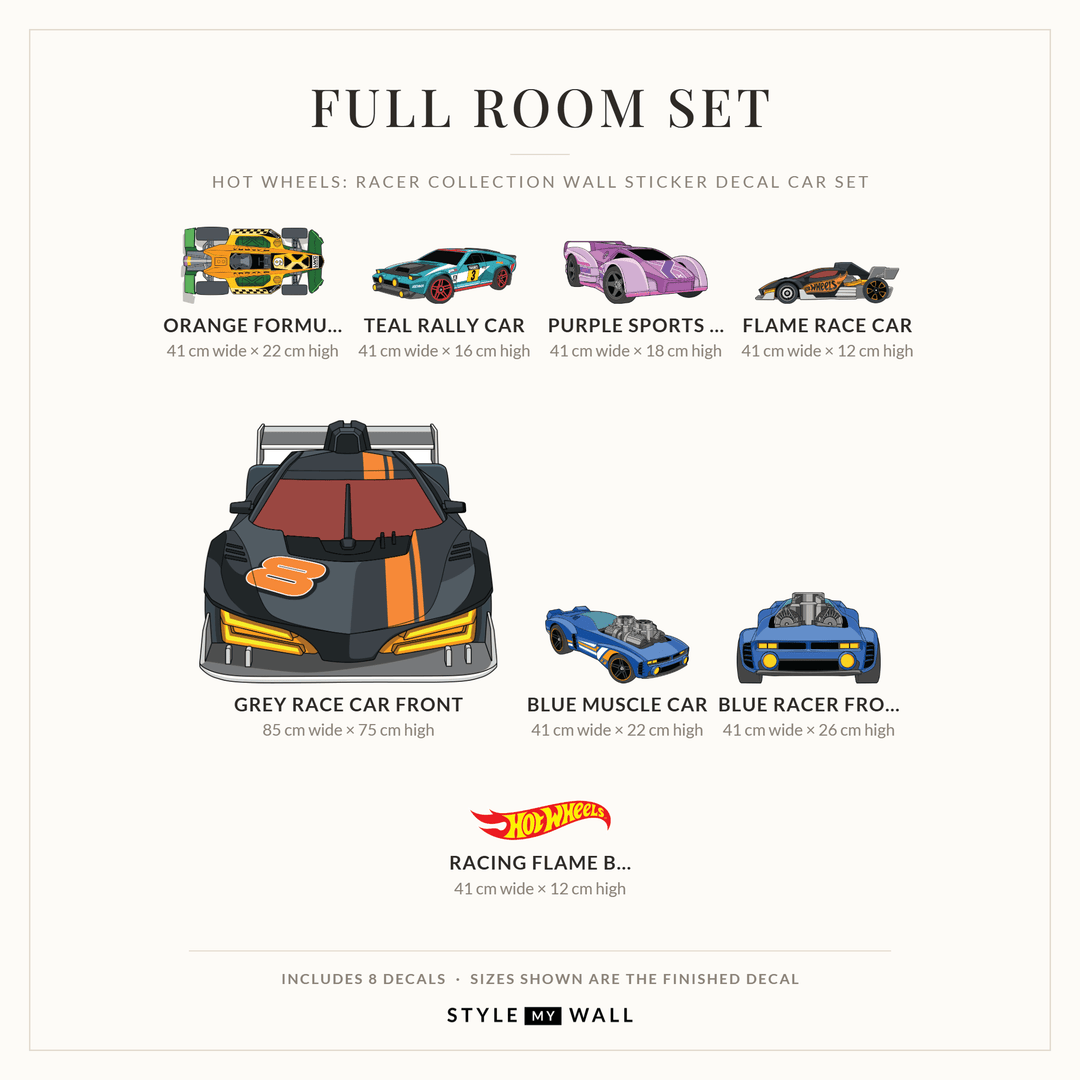 Hot Wheels: Racer Collection Wall Sticker Decal Car Set wall-art-picture-poster