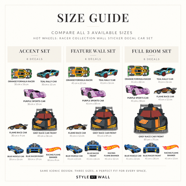 Hot Wheels: Racer Collection Wall Sticker Decal Car Set wall-art-picture-poster