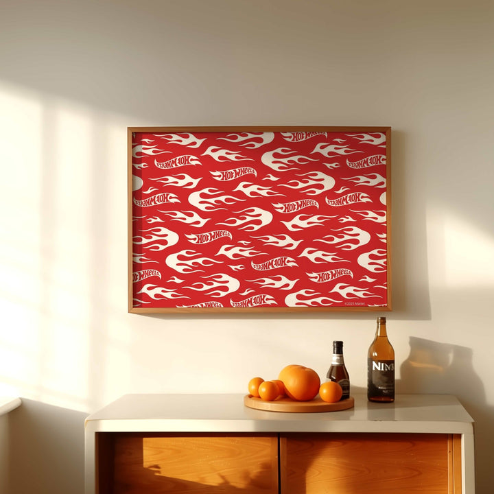 Hot Wheels Red Motorsport Landscape Logo Print wall - art - picture - poster