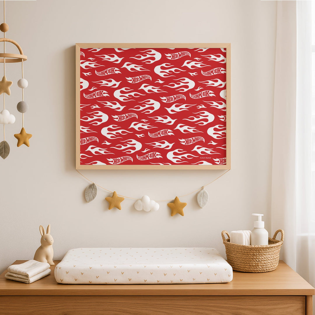 Hot Wheels Red Motorsport Landscape Logo Print wall - art - picture - poster