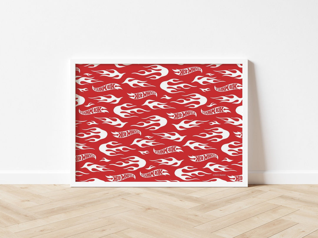 Hot Wheels Red Motorsport Landscape Logo Print wall - art - picture - poster