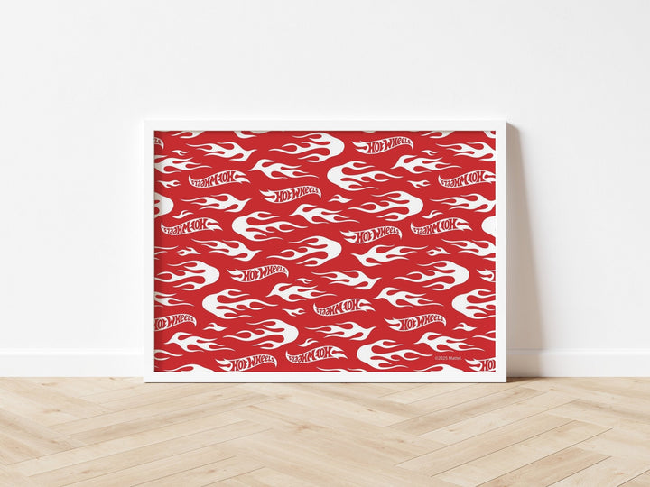 Hot Wheels Red Motorsport Landscape Logo Print wall - art - picture - poster