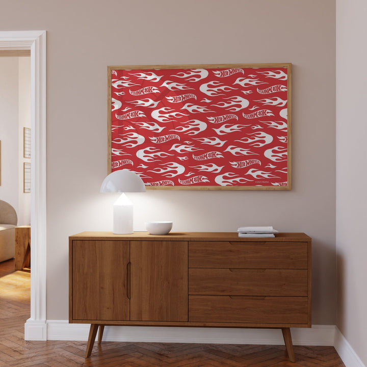 Hot Wheels Red Motorsport Landscape Logo Print wall - art - picture - poster