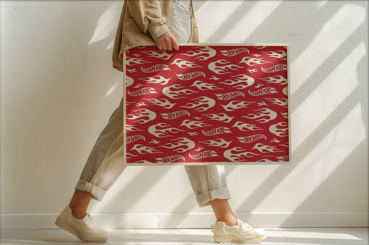 Hot Wheels Red Motorsport Landscape Logo Print wall - art - picture - poster