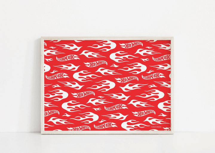Hot Wheels Red Motorsport Landscape Logo Print wall - art - picture - poster