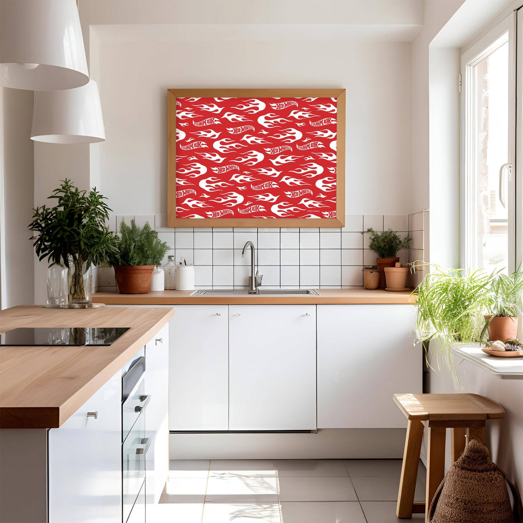 Hot Wheels Red Motorsport Landscape Logo Print wall - art - picture - poster