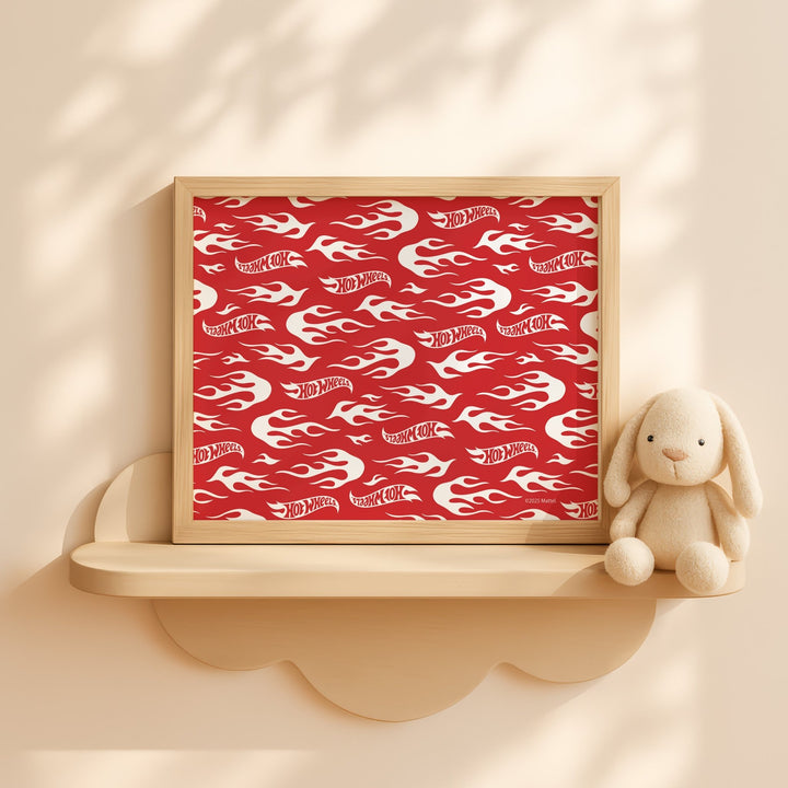 Hot Wheels Red Motorsport Landscape Logo Print wall - art - picture - poster