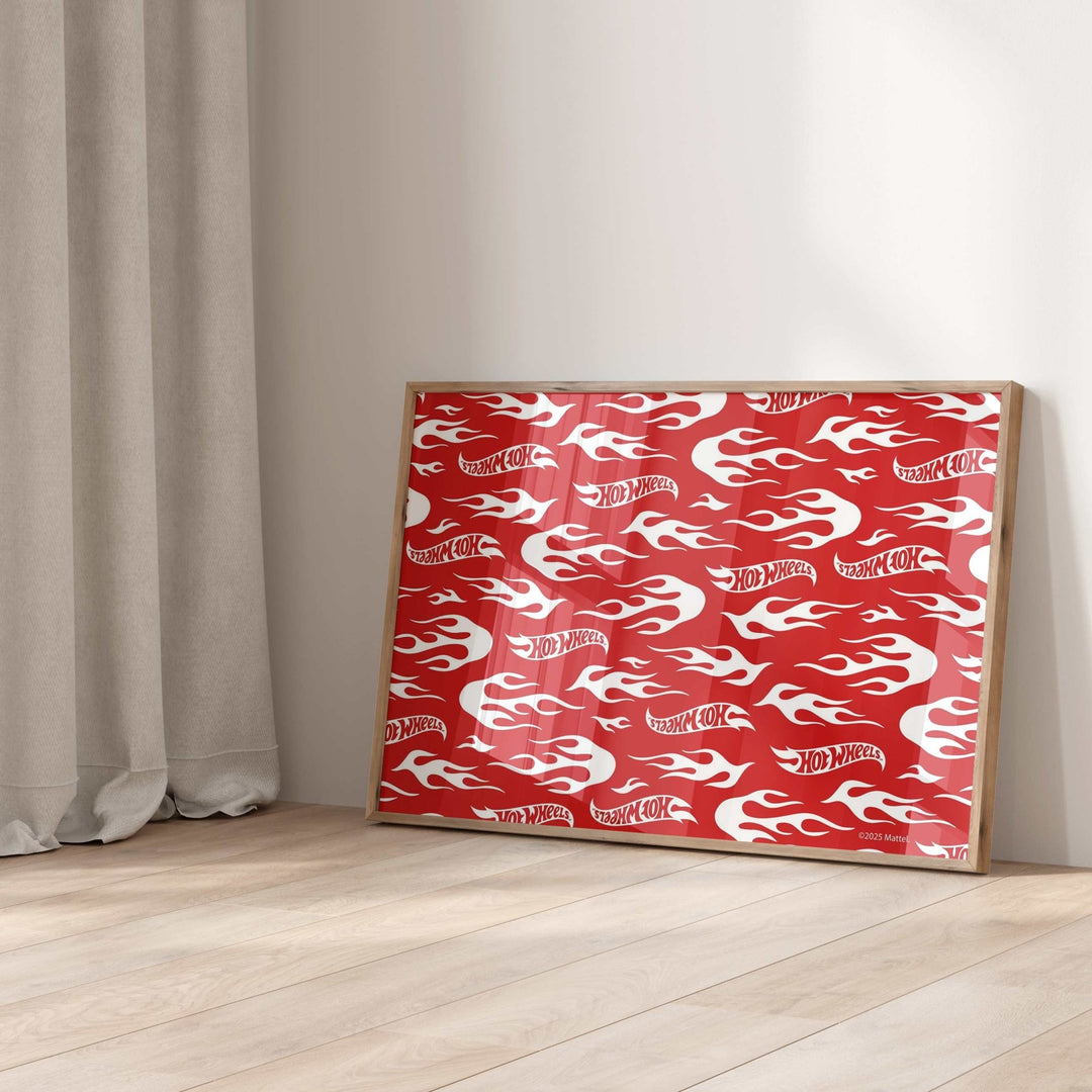 Hot Wheels Red Motorsport Landscape Logo Print wall - art - picture - poster