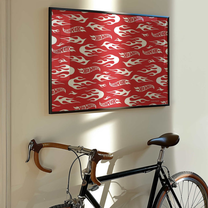 Hot Wheels Red Motorsport Landscape Logo Print wall - art - picture - poster