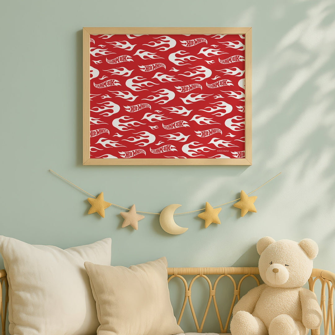 Hot Wheels Red Motorsport Landscape Logo Print wall - art - picture - poster