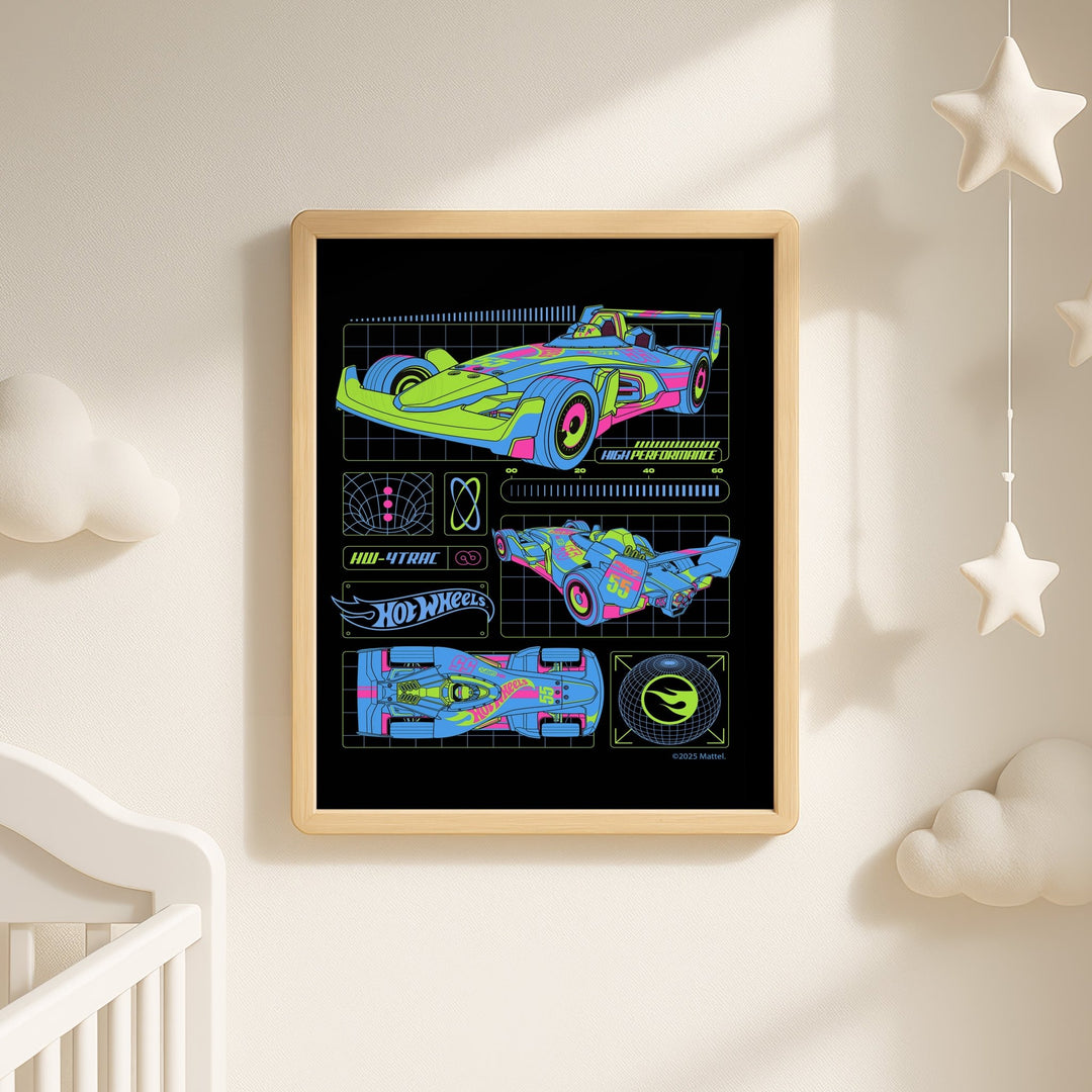 Hot Wheels Retro High Performance Wall Art Print wall - art - picture - poster