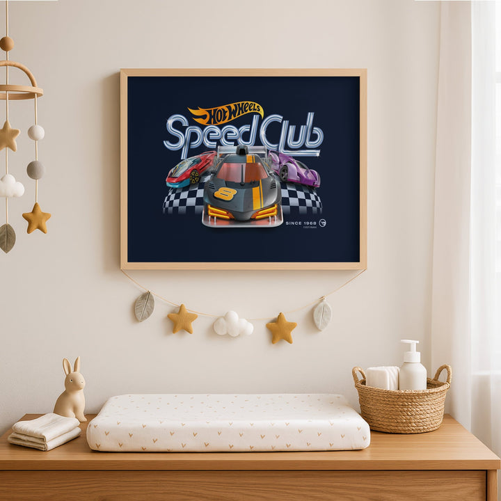 Hot Wheels Retro Speed Club Landscape Poster wall - art - picture - poster
