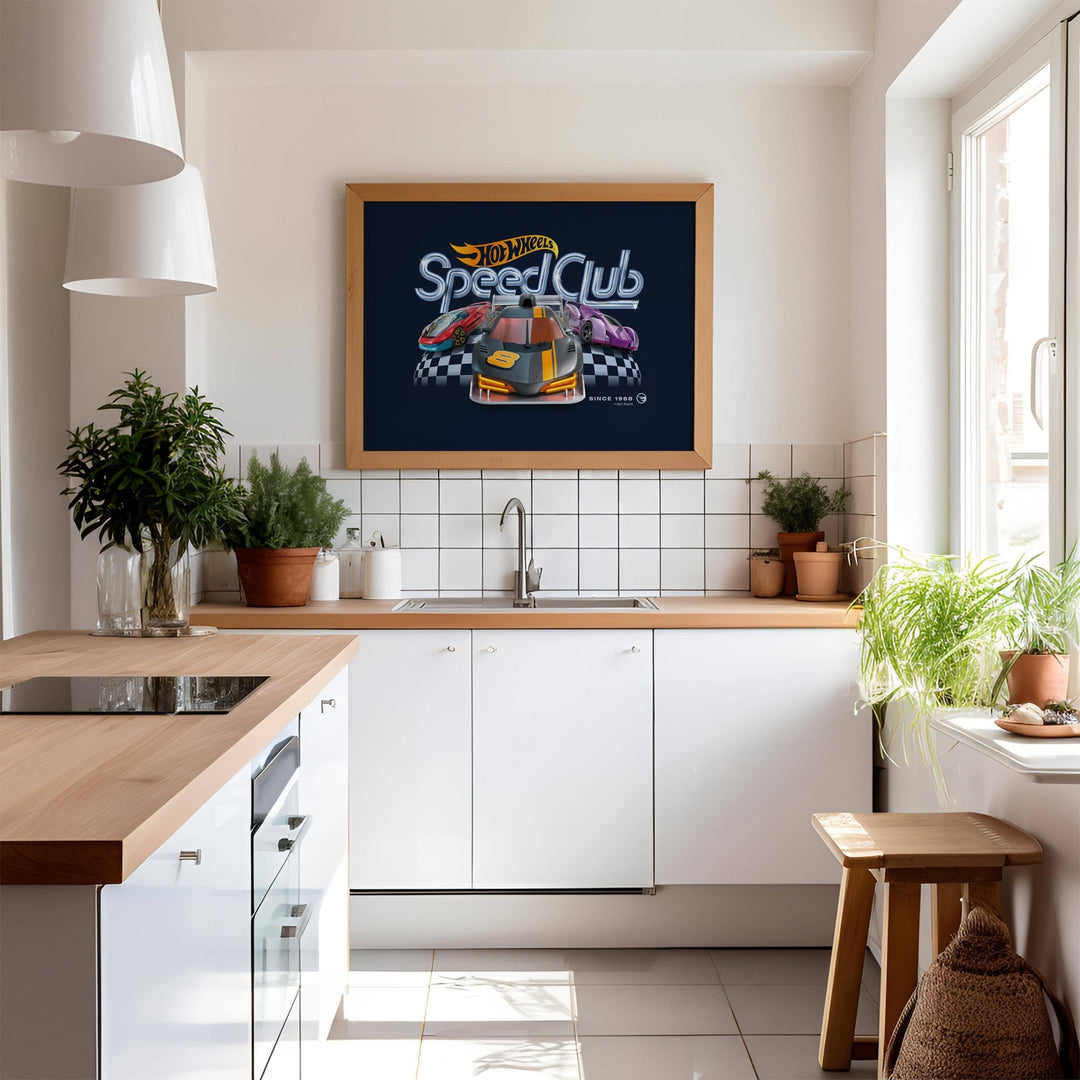 Hot Wheels Retro Speed Club Landscape Poster wall - art - picture - poster