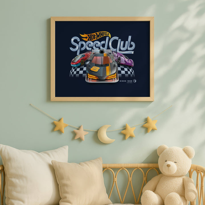 Hot Wheels Retro Speed Club Landscape Poster wall - art - picture - poster