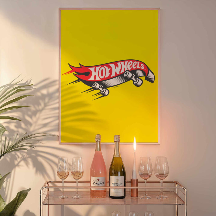 Hot Wheels Skateboard Icon Logo Wall Art Portrait Retro Print wall - art - picture - poster