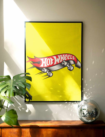 Hot Wheels Skateboard Icon Logo Wall Art Portrait Retro Print wall - art - picture - poster