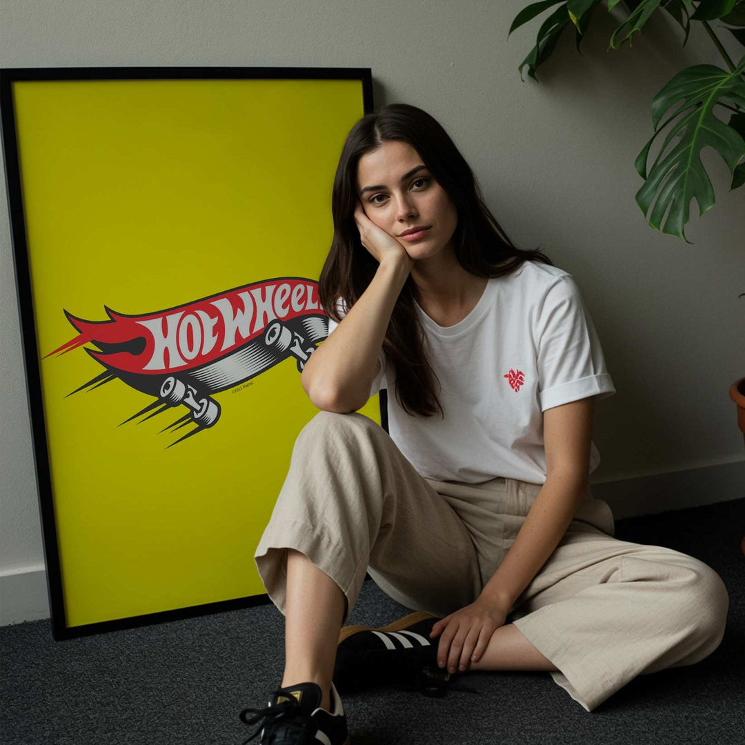 Hot Wheels Skateboard Icon Logo Wall Art Portrait Retro Print wall - art - picture - poster