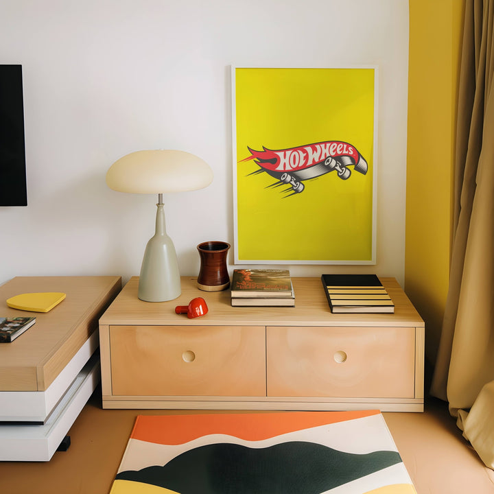 Hot Wheels Skateboard Icon Logo Wall Art Portrait Retro Print wall - art - picture - poster