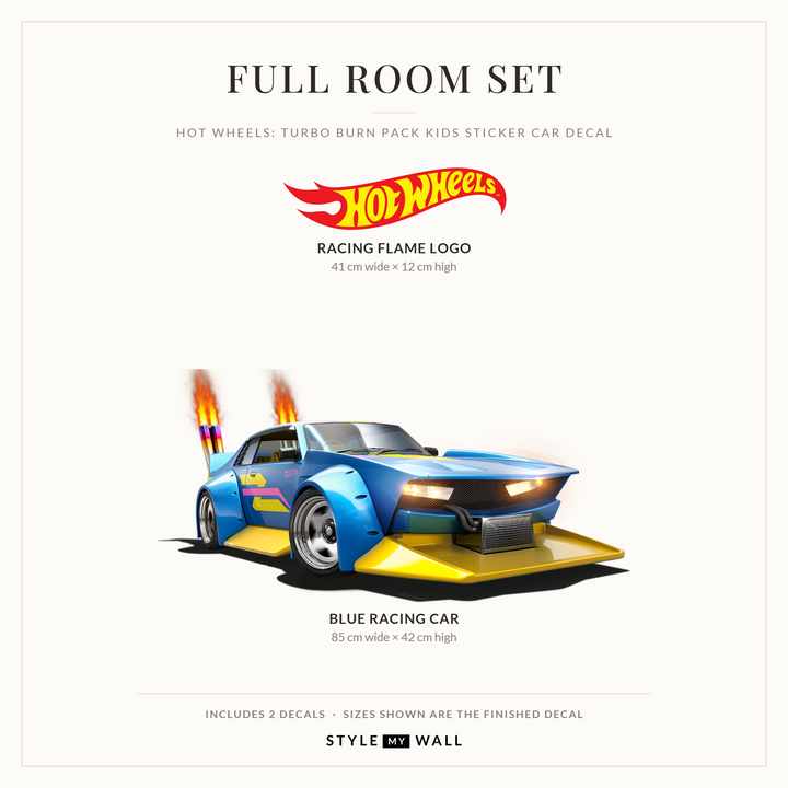 Hot Wheels: Turbo Burn Pack Kids Sticker Car Decal