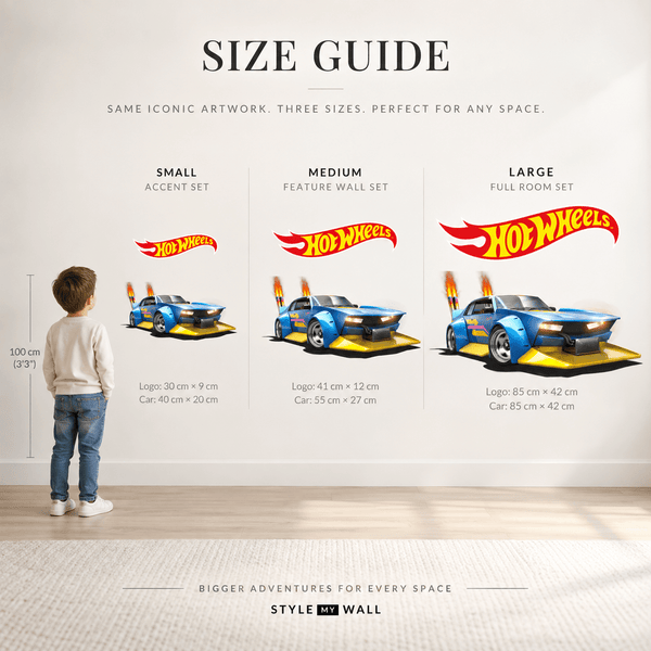 Hot Wheels: Turbo Burn Pack Kids Sticker Car Decal wall-art-picture-poster