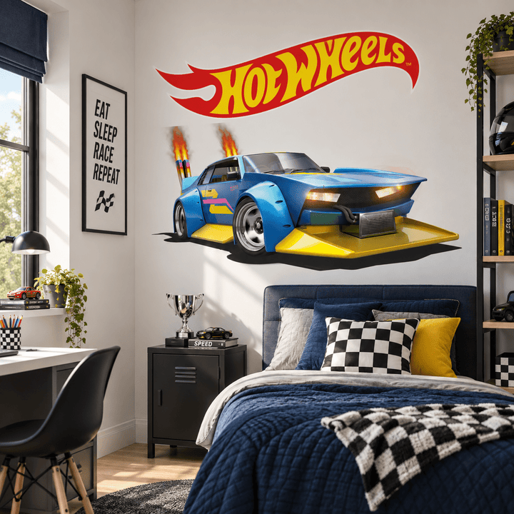 Hot Wheels: Turbo Burn Pack Kids Sticker Car Decal wall-art-picture-poster