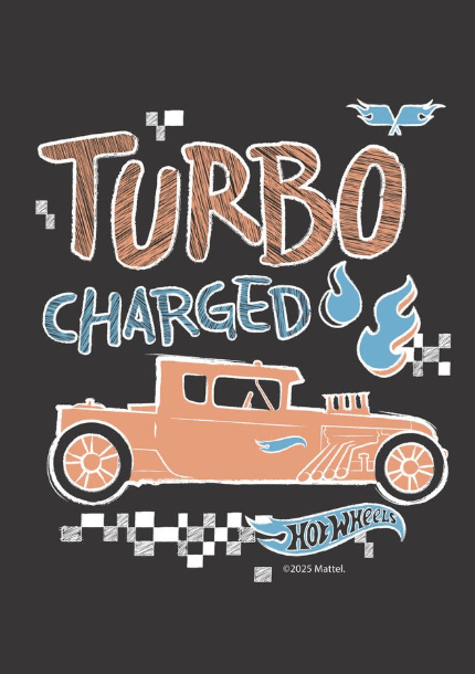 Hot Wheels Turbo Charged Kids Print,frame