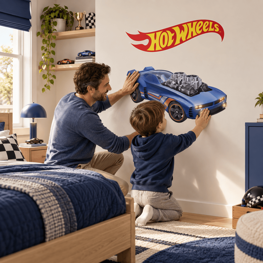 Hot Wheels: Twin Turbo Racer Car Wall Sticker Decal Set wall-art-picture-poster