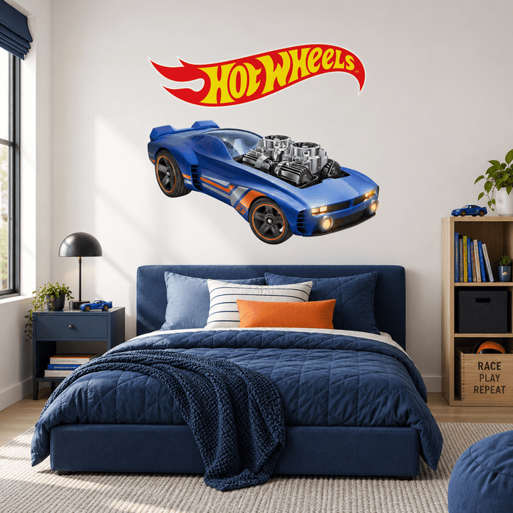 Hot Wheels: Twin Turbo Racer Car Wall Sticker Decal Set wall-art-picture-poster