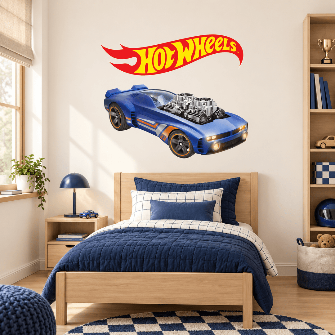 Hot Wheels: Twin Turbo Racer Car Wall Sticker Decal Set wall-art-picture-poster