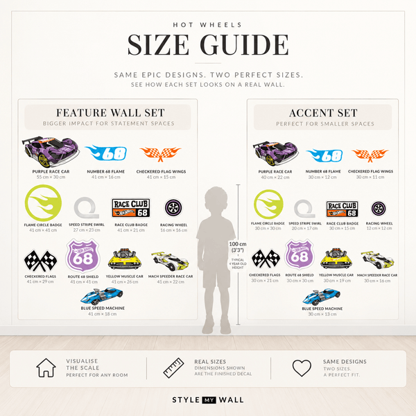 Hot Wheels: Ultimate Racers Wall Car Sticker Decal Pack wall-art-picture-poster